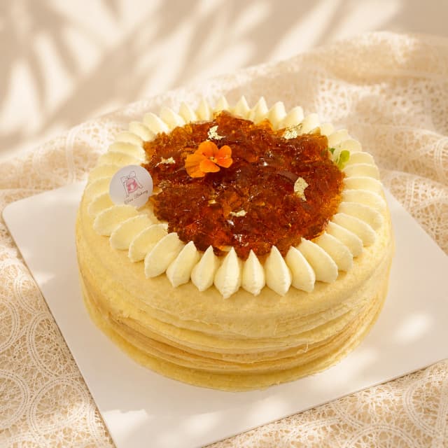 Charcoal-Roasted Oolong Mille Crêpe Cake